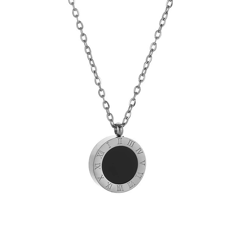 Ensemble bijoux – Acier inoxydable, chiffres romains & coquille noire