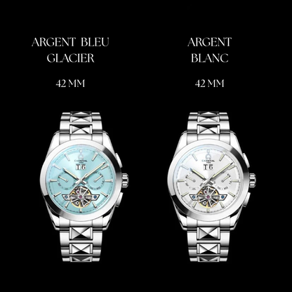 Montre CARNIVAL Tourbillon homme – mécanique automatique, acier tungstène, saphir, étanche 50M.