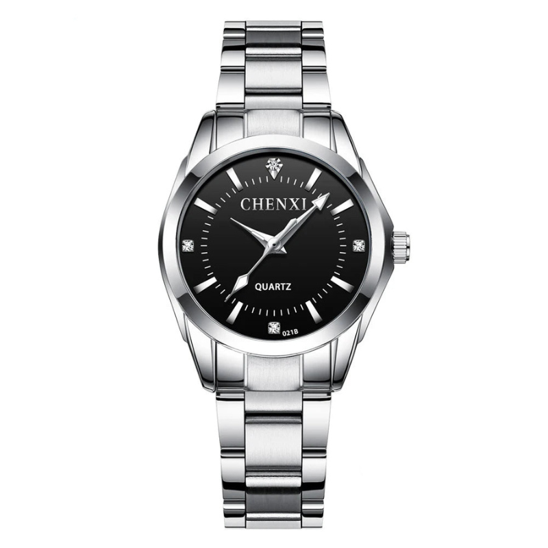 Montre femme – Quartz argentée, acier inoxydable & étanche.