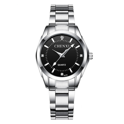 Montre femme – Quartz argentée, acier inoxydable & étanche.