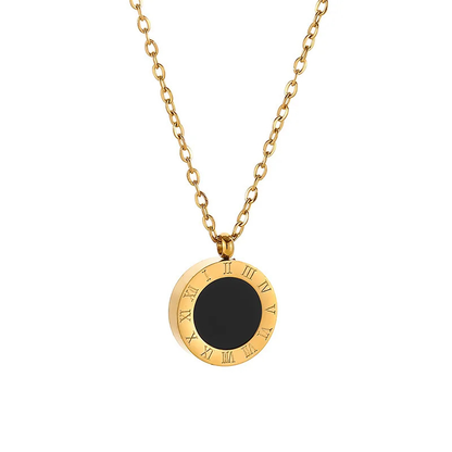 Ensemble bijoux – Acier inoxydable, chiffres romains & coquille noire