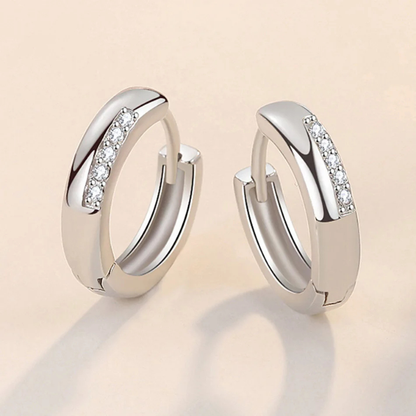 Boucles d'oreilles en argent 925 – Zircon & élégance intemporelle.