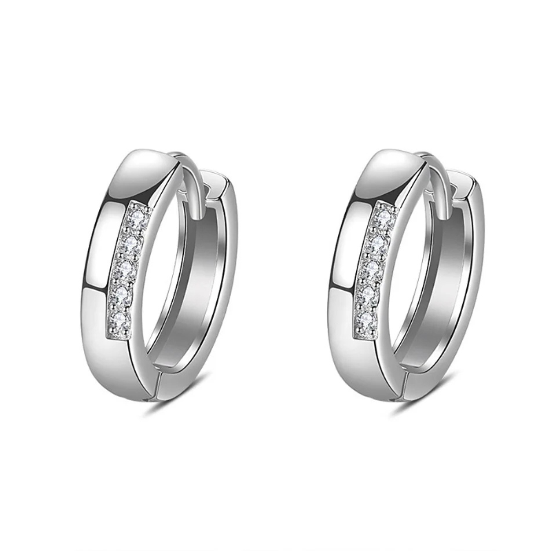 Boucles d'oreilles en argent 925 – Zircon & élégance intemporelle.