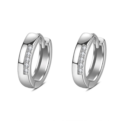 Boucles d'oreilles en argent 925 – Zircon & élégance intemporelle.