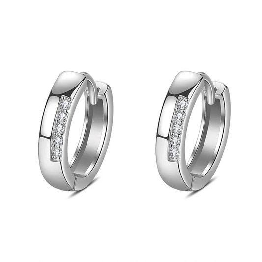 Boucles d'oreilles en argent 925 – Zircon & élégance intemporelle.