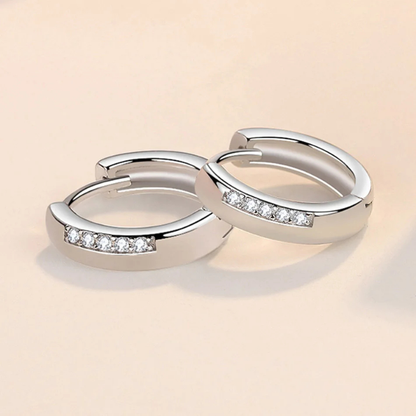 Boucles d'oreilles en argent 925 – Zircon & élégance intemporelle.