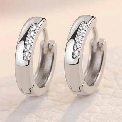 Boucles d'oreilles en argent 925 – Zircon & élégance intemporelle.