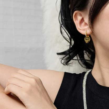 Boucles ORZEL cœur – Acier inoxydable & pendentif zircon.