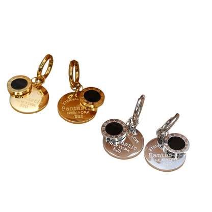 Boucles d’oreilles médaillon ORZEL – amour éternel doré.