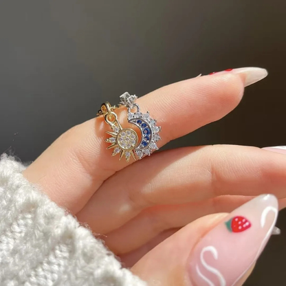 Collier magnétique Soleil et Lune pour couple – Ensemble 2 pièces.