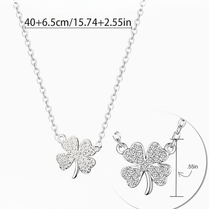 Collier ORZEL en argent 925 – pendentif plante avec zircons tendance.