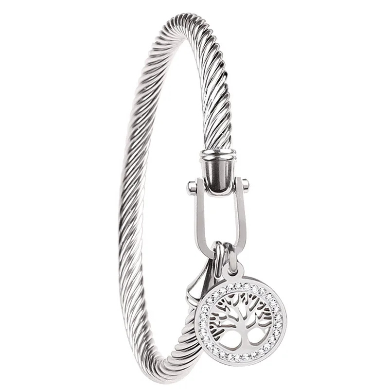 Bracelet en acier inoxydable – Coquillage noir, design élégant et résistant à l’eau.