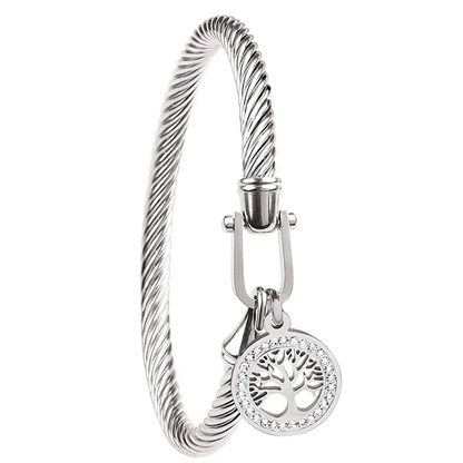 Bracelet en acier inoxydable – Coquillage noir, design élégant et résistant à l’eau.