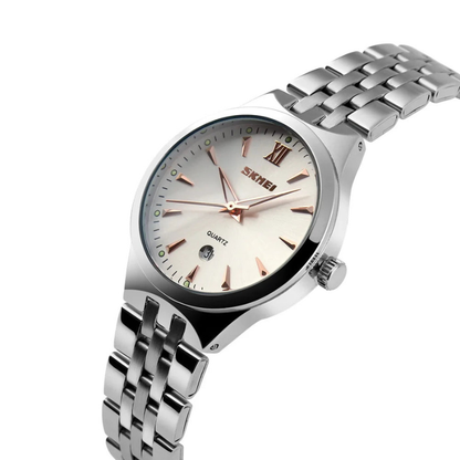 Montre femme – Quartz de luxe, acier inoxydable, étanche & lumineuse
