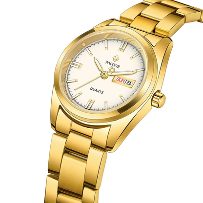 Montre femme – Quartz de luxe, acier inoxydable & élégante.