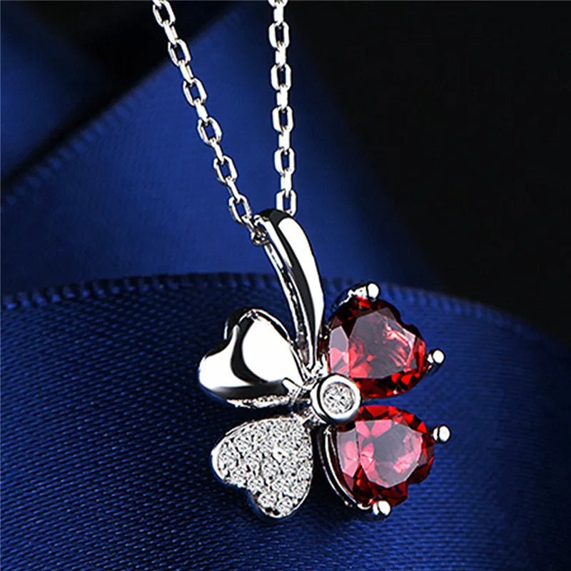 Collier femme – Argent Sterling 925 plaqué or rose avec pendentif en cristal brillant.