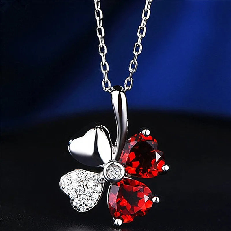 Collier femme – Argent Sterling 925 plaqué or rose avec pendentif en cristal brillant.