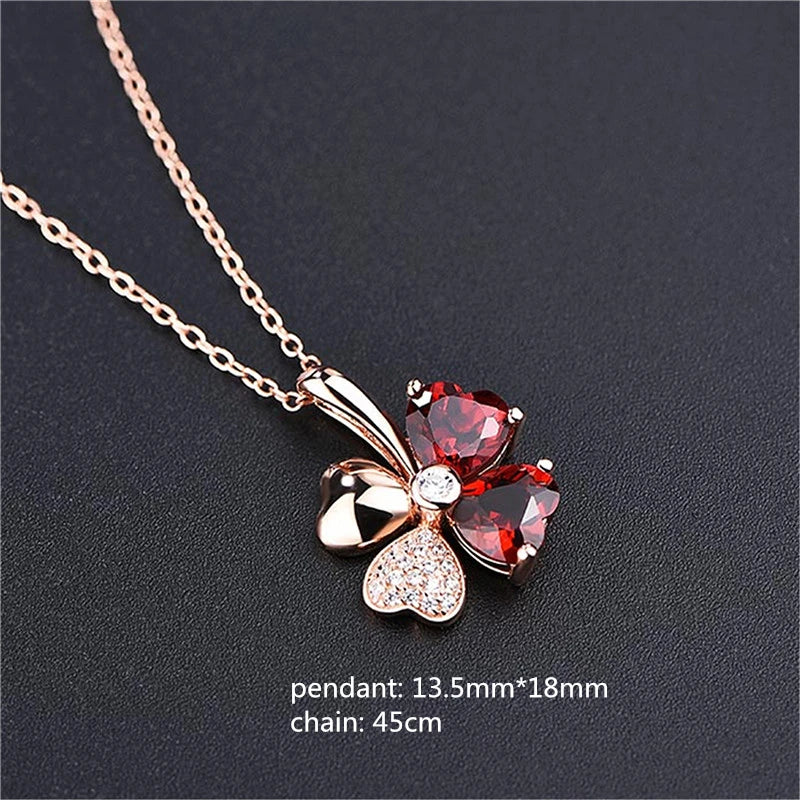 Collier femme – Argent Sterling 925 plaqué or rose avec pendentif en cristal brillant.
