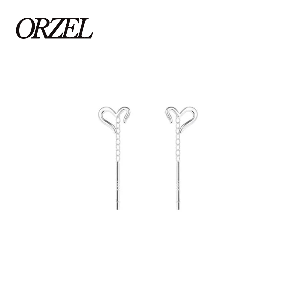 Boucles d’oreilles femme en argent 925 – Cœur mignon à la mode.