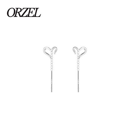 Boucles d’oreilles femme en argent 925 – Cœur mignon à la mode.