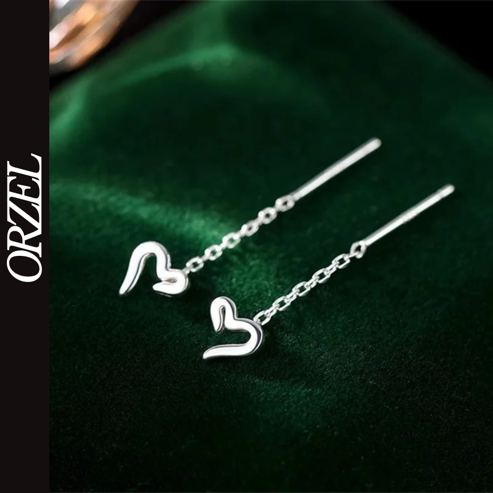 Boucles d’oreilles femme en argent 925 – Cœur mignon à la mode.
