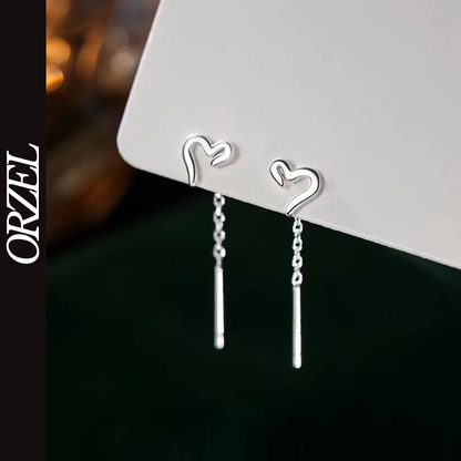 Boucles d’oreilles femme en argent 925 – Cœur mignon à la mode.