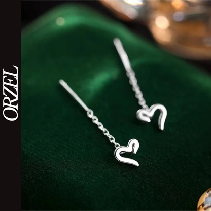 Boucles d’oreilles femme en argent 925 – Cœur mignon à la mode.