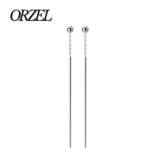 Boucles d’oreilles longues minimalistes en argent 925.
