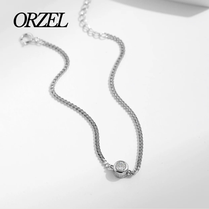 Bracelet serti lunette en argent 925 avec moissanite 0,25 ct.