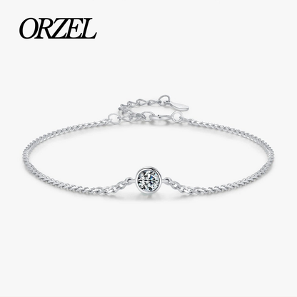 Bracelet serti lunette en argent 925 avec moissanite 0,25 ct.