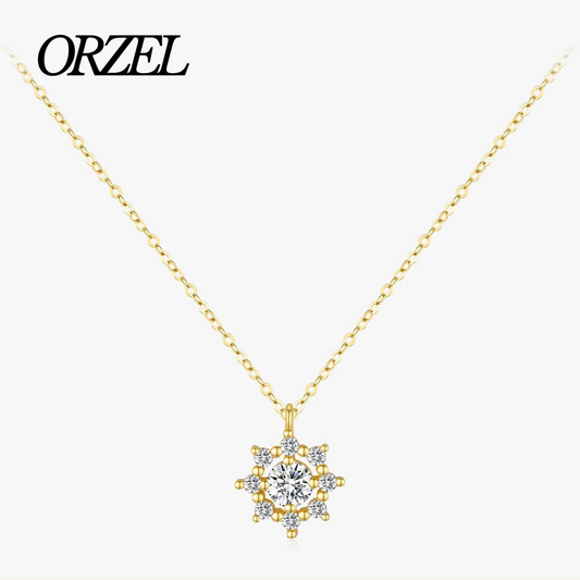 Collier flocon de neige en argent 925 avec moissanite 0,5 ct.