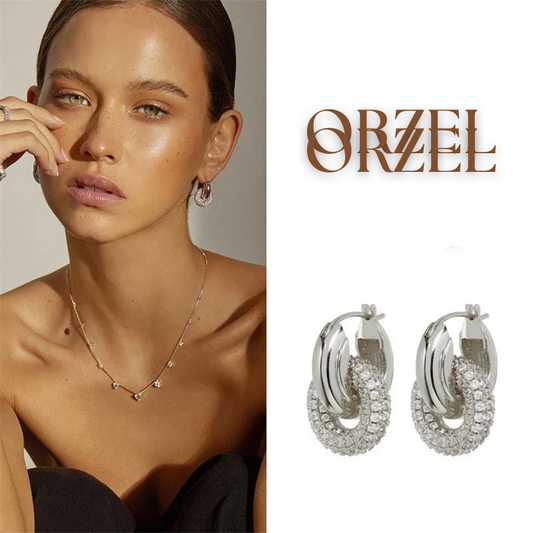 Boucles d’oreilles ORZEL cercle – Micro-incrustation CZ, port bidirectionnel.