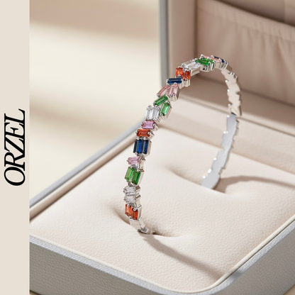 Bracelet en argent 925/ doré avec zircons scintillants.