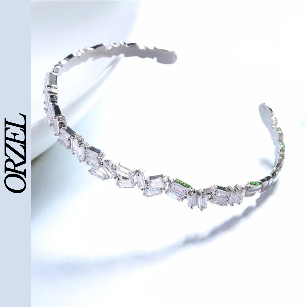 Bracelet en argent 925/ doré avec zircons scintillants.