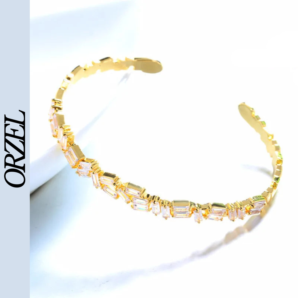 Bracelet en argent 925/ doré avec zircons scintillants.