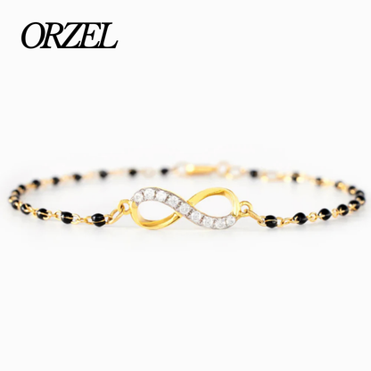 Bracelet femme en argent sterling 925 – Breloque infini, design simple et élégant.