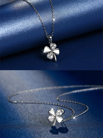 Collier trèfle porte-bonheur ORZEL – argent 925, style délicat et raffiné.