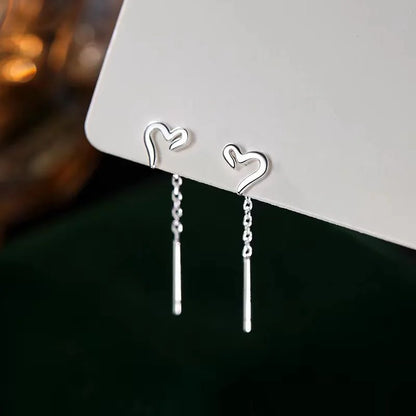 Boucles d’oreilles femme en argent 925 – Cœur mignon à la mode.