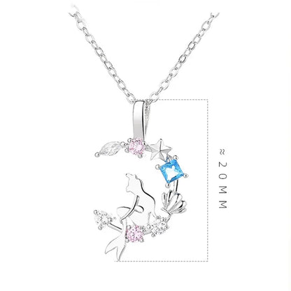 Ensemble de bijoux femme – Pendentif féerique étoile et lune en cristal.