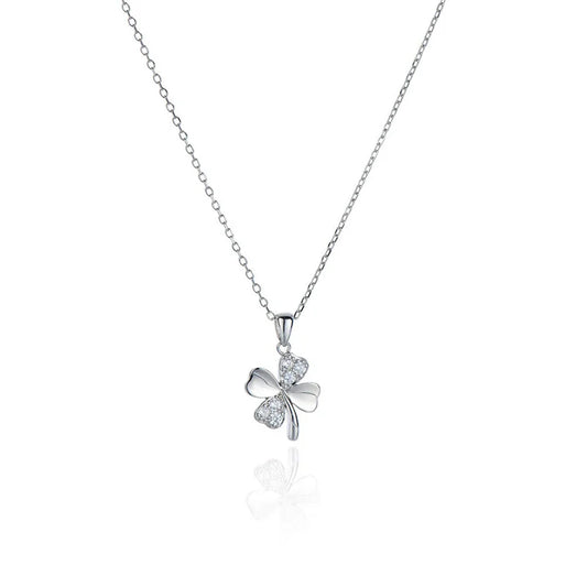 Collier trèfle porte-bonheur ORZEL – argent 925, style délicat et raffiné.