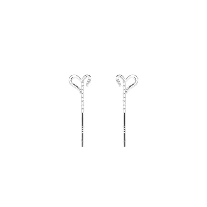 Boucles d’oreilles femme en argent 925 – Cœur mignon à la mode.