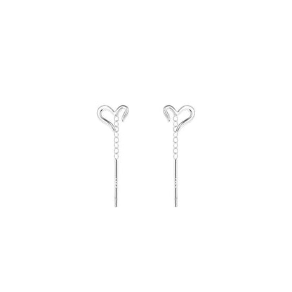 Boucles d’oreilles femme en argent 925 – Cœur mignon à la mode.