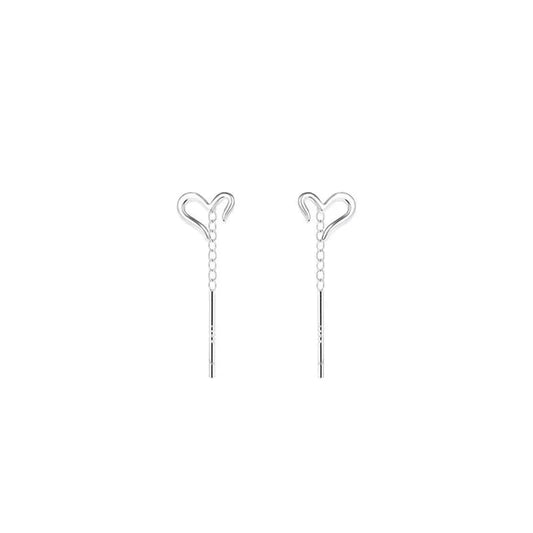 Boucles d’oreilles femme en argent 925 – Cœur mignon à la mode.