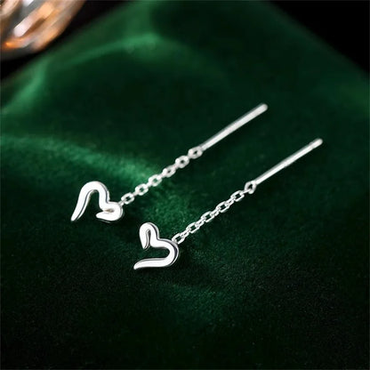 Boucles d’oreilles femme en argent 925 – Cœur mignon à la mode.