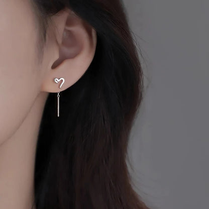 Boucles d’oreilles femme en argent 925 – Cœur mignon à la mode.
