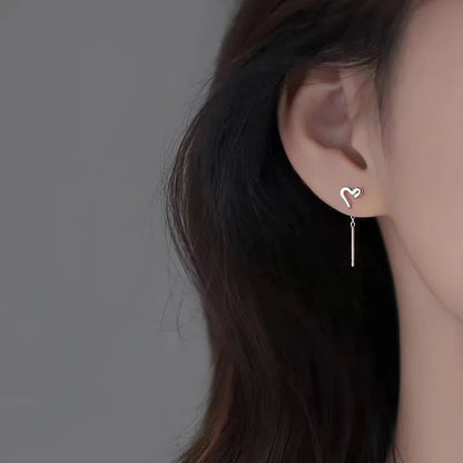 Boucles d’oreilles femme en argent 925 – Cœur mignon à la mode.