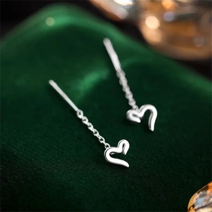 Boucles d’oreilles femme en argent 925 – Cœur mignon à la mode.