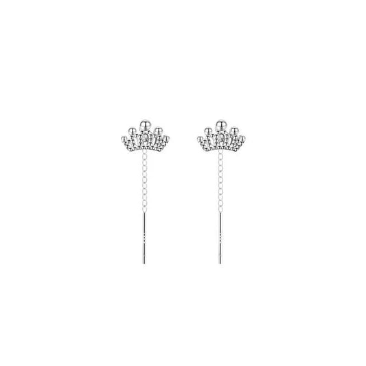 Boucles d’oreilles femme – Couronne à pampilles en argent sterling 925.